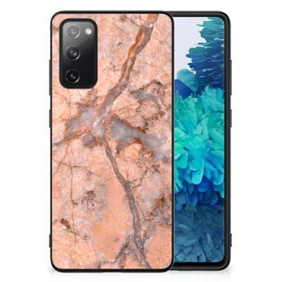 Samsung Galaxy S20 FE Marmeren Print Telefoonhoesje Marmer Oranje Samsung Galaxy S20 FE Marmeren Print Telefoonhoesje Marmer Oranje