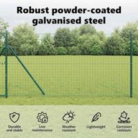 VidaXL Afrasteringspaal 7 pcs groen staal - thumbnail