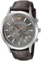 Emporio Armani Heren Emporio lederen chronograaf horloge AR2513 - thumbnail