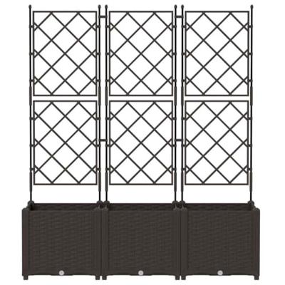 Tuin Bloempot 3 pcs Bruin 120 x 40 x 143 cm Staal