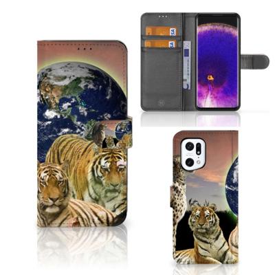 OPPO Find X5 Pro | Telefoonhoesje | Met pasjeshouder | Roofdieren OPPO Find X5 Pro | Telefoonhoesje | Met pasjeshouder | Roofdieren