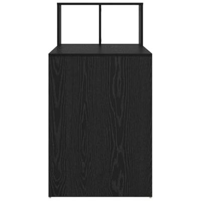 Bureau met plank Zwart eiken 108 x 55 x 103.5 cm Bewerkt hout