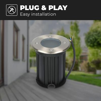 Maisy LED Grondspot - Dimbaar - Rond - Ø12cm - GU10 - 4 Watt 345 lumen - 2700K warm wit - RVS - IP67 waterdicht - Tuinspot - Oprit