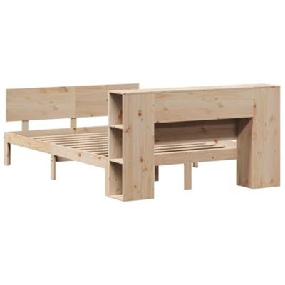 Bed met boekenkast zonder matras massief grenenhout 140x190 cm - thumbnail