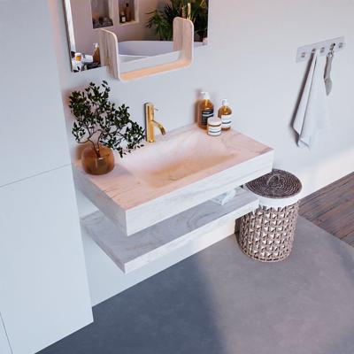 MONDIAZ ALAN-DLUX 80cm planchet Ostra. Vrijhangende wastafel CLOUD midden 1 kraangat, kleur Ostra. MONDIAZ ALAN-DLUX 80cm planchet Ostra. Vrijhangende wastafel CLOUD midden 1 kraangat, kleur Ostra.