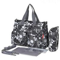 MZ-Fashion Luiertas Multifunctioneel Zwart met Stippen - thumbnail