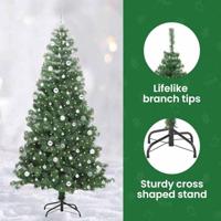 VidaXL Kerstboom met 300 led met standaard groen 240 cm pvc - thumbnail