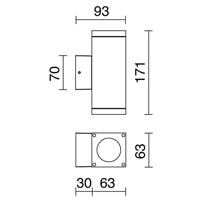 Franssen Vierkante up & downlighterFinmotion zwart - 38555-10 - thumbnail