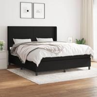 Boxspring met matras stof zwart 160x200 cm - thumbnail