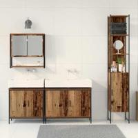 Badkamermeubelset met plank met opslag 4 pcs Bruin Bewerkt hout - thumbnail