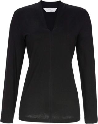 Zwart pyjamashirt Ringella katoen Zwart pyjamashirt Ringella katoen