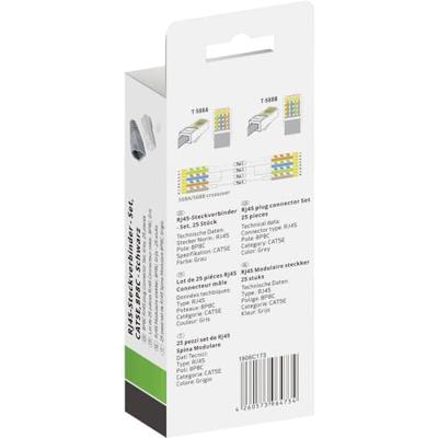 Quadrios RJ-45 connectorset CAT 5e Stekker, recht 25 stuk(s)