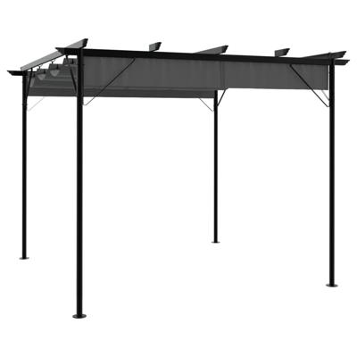 Pergola met uittrekbaar dak 180 g/m² 3x3 m staal antracietkleur