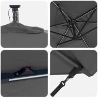 Cantilever Banana Parasol Antraciet 294 x 200 x 254 cm - thumbnail