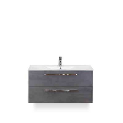 Seville Badmeubelset 100 cm - Beton Antraciet - Keramische Wastafel Wit Enjoy