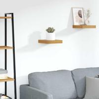 Wandplank Wandgemonteerd Bruin 23 x 23,5 x 4 cm Bewerkt hout - thumbnail