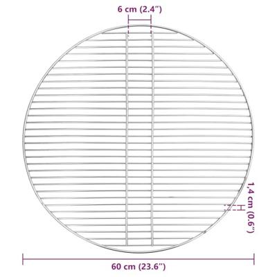 Barbecuerooster Zilver 60 x 60 cm Roestvrij staal