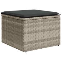 4-delige Loungeset met kussens poly rattan lichtgrijs - thumbnail