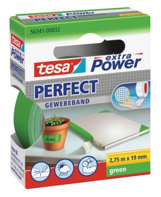 tesa PERFECT 56341-00032-03 Textieltape tesa extra Power Groen (l x b) 2.75 m x 19 mm 1 stuk(s) tesa PERFECT 56341-00032-03 Textieltape tesa extra Power Groen (l x b) 2.75 m x 19 mm 1 stuk(s)