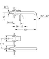 GROHE Essence Wastafelkraan Inbouw - uitloop 23cm - L-size - Brushed Warm Sunset 29193DL1 - thumbnail