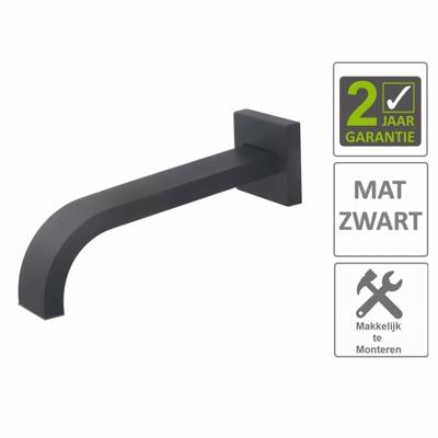 AQS Wastafelkraan Uitloop Vierkant 22 cm Mat Zwart Boss & Wessing AQS Wastafelkraan Uitloop Vierkant 22 cm Mat Zwart Boss & Wessing