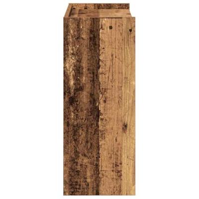 Schoenenrek 60x25x62 cm bewerkt hout oud houtkleurig Schoenenrek 60x25x62 cm bewerkt hout oud houtkleurig