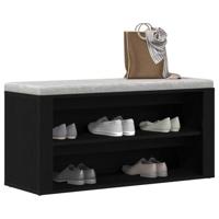 VidaXL Schoenenbank 100x35x45 cm bewerkt hout zwart eikenkleurig - thumbnail