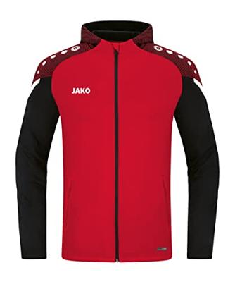 JAKO 6822 Jas Met Kap Performance - Rood/Zwart - 4XL