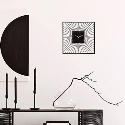 NeXtime Wandklok Vierkant 45x45x15 cm Zwart/Metaal NeXtime Wandklok Vierkant 45x45x15 cm Zwart/Metaal