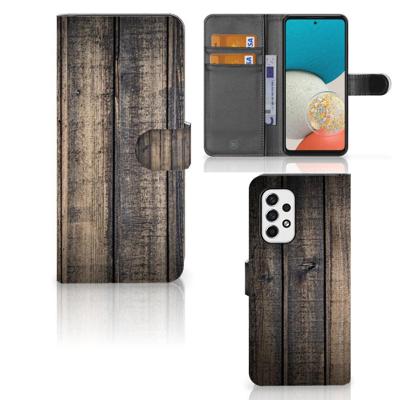 Samsung Galaxy A53 | Book Style Case | Steigerhout | Portemonnee hoesje