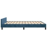 Bedframe met hoofdeinde fluweel donkerblauw 140x200 cm - thumbnail