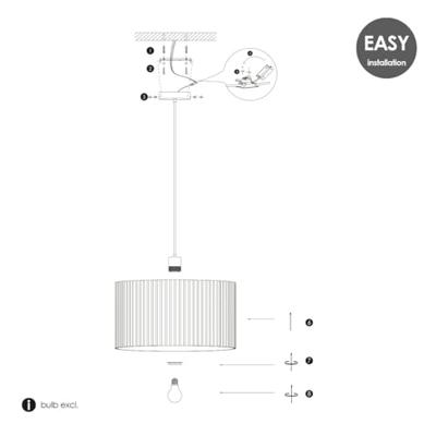 Scandinavische stijl Hanglamp - Corduroy Lampenkap - Cilinder - Brown - ø40 x 126 cm - E27 Fitting - Geschikt voor Woonkamers en slaapkamers - Inclusief 1 meter kabel