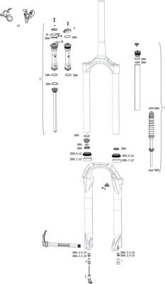 ROCKSHOX verende voorvork "judy silver tk" 27,5" susp.fork rs judy sil.tk 100mm black