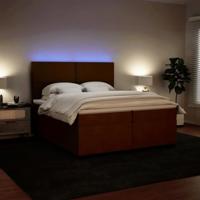 Boxspring met matras fluweel roze 200x200 cm - thumbnail