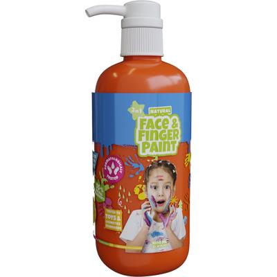 Boti Natural face & fingerpaint fles met pompje - oranje, 1l Boti Natural face & fingerpaint fles met pompje - oranje, 1l