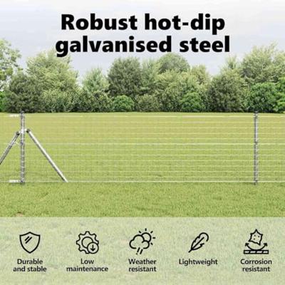 VidaXL Afrasteringspaal 7 pcs zilver staal VidaXL Afrasteringspaal 7 pcs zilver staal