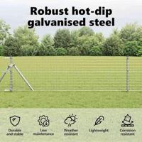 VidaXL Afrasteringspaal 7 pcs zilver staal - thumbnail