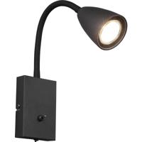 Mat Zwarte LED Wandspot - Aluminium - GU10 Fitting - 1-Lichts - thumbnail