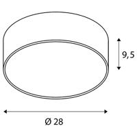 SLV 1001889 MEDO 30 Wandlamp, Plafondlamp 15 W Zwart - thumbnail