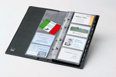Sigel VZ300 Visitekaart ringboek 200 kaarten (b x h x d) 147 x 265 x 44 mm Zwart (mat) Kunststof