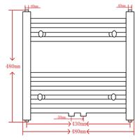 VidaXL Radiator / handdoekenrek gebogen 480x480 mm grijs - thumbnail