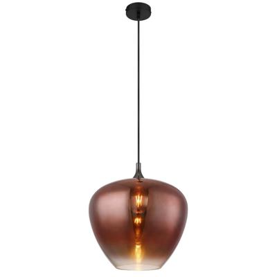Globo Zwarte hanglampMaxy met rood glas Ø 40cm - 15548H2G