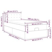 Ottoman bed met matras en LED's 80x200cm fluweel donkergrijs - thumbnail