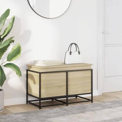 VidaXL Opbergbox met deksel 80x40x51,5 cm bewerkt hout sonoma eiken - thumbnail