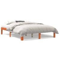 Bedframe zonder matras massief grenenhout wasbruin 135x190 cm - thumbnail