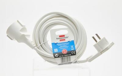 Brennenstuhl Kwaliteits kunststof verlengsnoer met platte stekker 5m H05VV-F3G1,5 wit - 1168980250