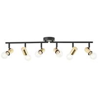 Brilliant Zwart met gouden plafondlampKerry 6-lichts - 99716/72 - thumbnail