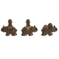 Decoratieve figuren Home ESPRIT Bruin Oranje Koraal Limoen Hars Monnik Orientaals 13 x 6 x 12,5 cm (3 Stuks) - thumbnail