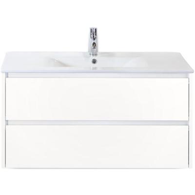 Dante Badmeubelset 100 cm - Wit Hoogglans - Keramische Wastafel Wit Enjoy