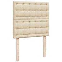 Boxspring met matras stof crèmekleurig 90x200 cm - thumbnail